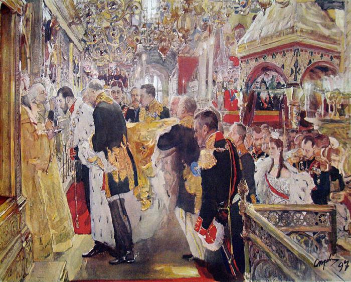 Valentin Serov Coronation of Tsar Nicholas II of Russia china oil painting image